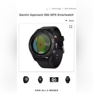 GARMIN S60 GPS Smartwatch for golf (charger included)